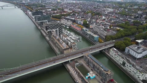 Aerial View Of The Old Town Around The City Cologne In Germany  库存影片 339097691