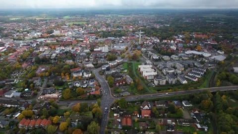 Aerial View Of The Old Town Around The City Cloppenburg In Germany Vidéo 339099055