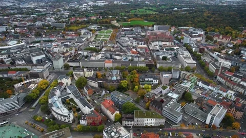 Aerial View Of The Old Town Around The City Kassel In Germany Stock Footage 339099265