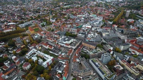 Aerial View Of The Old Town Around The City Osnabrück In Germany Stock Footage 339099741