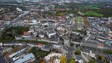 Aerial View Of The Old Town Around The City Kassel In Germany Видео 339100549