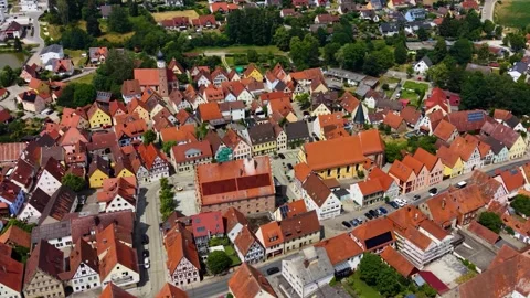 Aerial View Of The Old Town Around The City Heideck In Germany Stock Footage 339100995