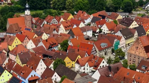 Aerial View Of The Old Town Around The City Heideck In Germany 库存影片 339101033