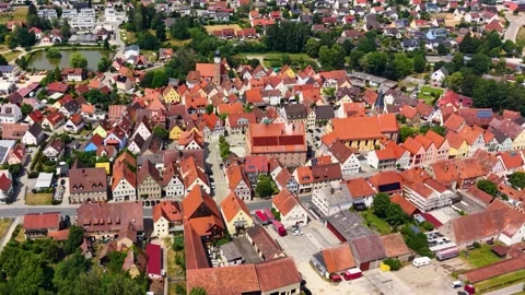 Aerial View Of The Old Town Around The City Heideck In Germany Stockbeeldmateriaal 339101113