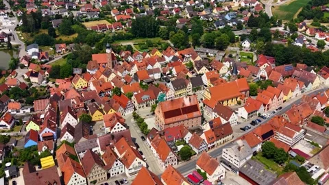 Aerial View Of The Old Town Around The City Heideck In Germany Видео 339101186