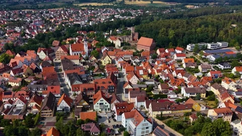 Aerial View Of The Old Town Around The City Hilpoltstein In Bavaria 库存影片 339101377