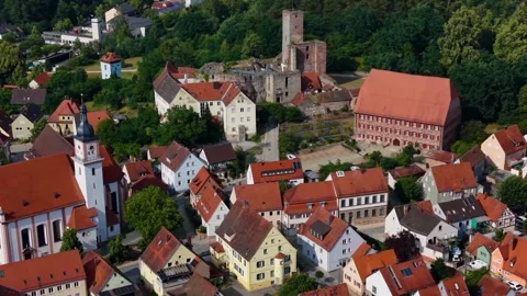 Aerial View Of The Old Town Around The City Hilpoltstein In Bavaria Vídeos de archivo 339101438