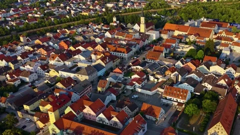 Aerial View Of The Old Town Around The City Kelheim In Bavaria Видео 339101829