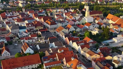 Aerial View Of The Old Town Around The City Kelheim In Bavaria Vídeo Stock 339101918