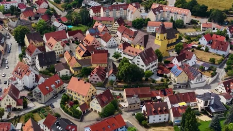 Aerial View Of The Old Town Around The City Pleinfeld In Bavaria Vídeos de archivo 339103158