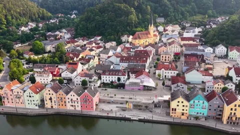 Aerial View Of The Old Town Around The City Riedenburg In Bavaria 库存影片 339120286