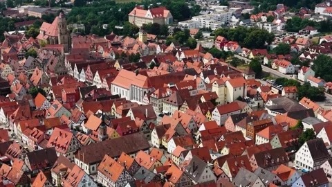 Aerial View Of The Old Town Around The City Weissenburg in Bavaria Stock Footage 339122292