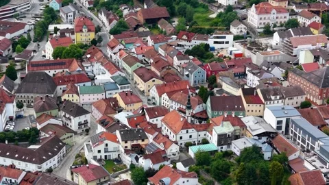 Aerial View Of The Old Town Around The City Bad Kotzting In Germany Vídeos de archivo 339254615