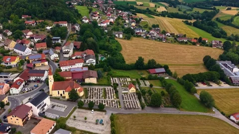 Aerial View Of The Old Town Around The City Runding In Germany Stock Footage 339258075