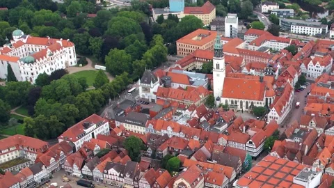 Aerial view of the old town Celle 库存影片 305800055