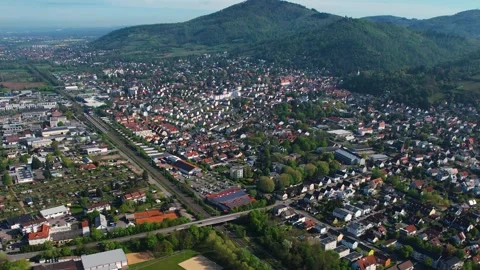 Aerial view of the old town in Eberstadt Stockbeeldmateriaal 307285318