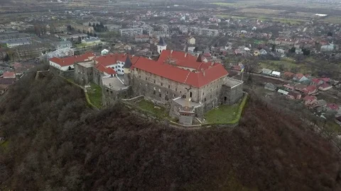 Aerial view of the old town Stock Footage 129374322
