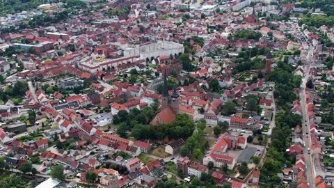 Aerial view of the old town Stock Footage 305877720