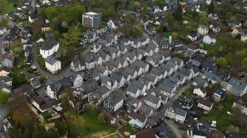 Aerial view of the old town in Freudenberg 库存影片 307355978