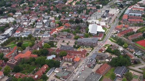 Aerial view of the old town Kaltenkirchen Stock Footage 305703853