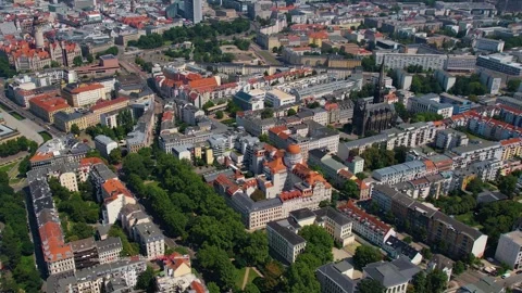 Aerial view of the old town Leipzig Video stock 305837299