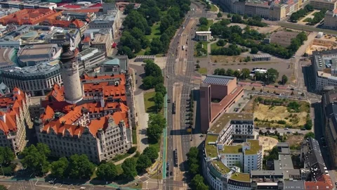 Aerial view of the old town Leipzig Video stock 305837346