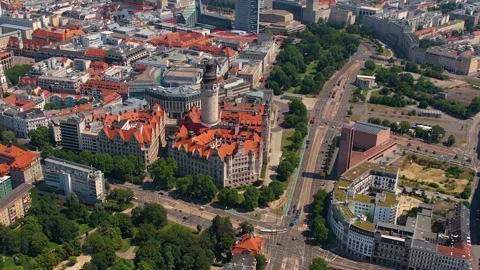 Aerial view of the old town Leipzig Video stock 305859806