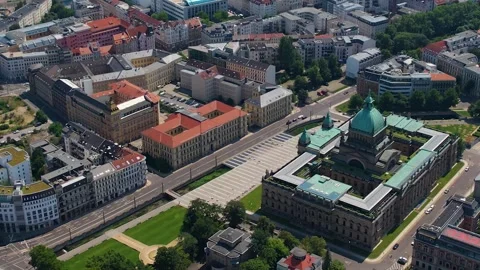 Aerial view of the old town Leipzig Video stock 305874975