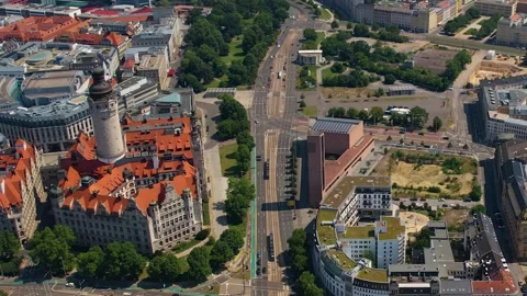 Aerial view of the old town Leipzig Video stock 305911245