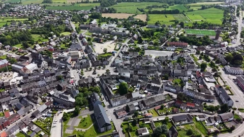 Aerial view of the old town  	Philippeville in Belgium 库存影片 336403025