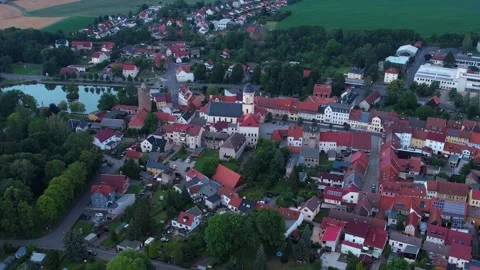 Aerial view of the old town Triptis Stock Footage 305585092