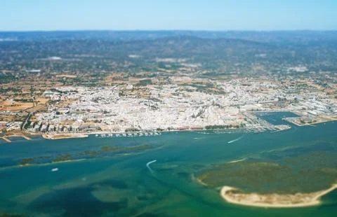 Aerial view of Olho, Algarve, Portugal. Stock Photos