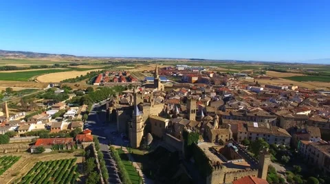 Aerial view of Olite, Spain Stock Footage 66764612