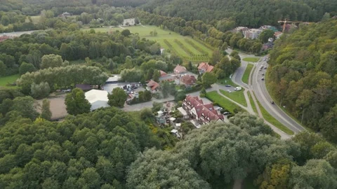Aerial view of Oliwa distruct Stock Footage 216695732