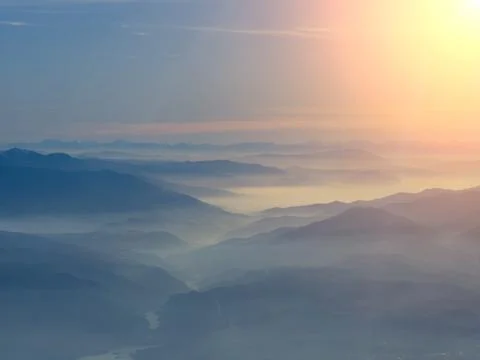 Aerial view on the olympus mount Stock Photos