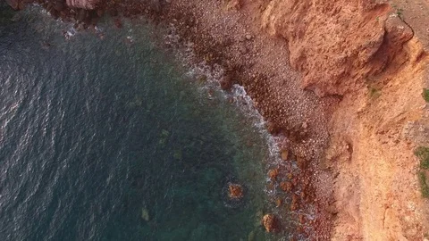 Aerial view om a beautiful cliffs on west coast of Portugal near Carrapateira Stock Footage 75283728