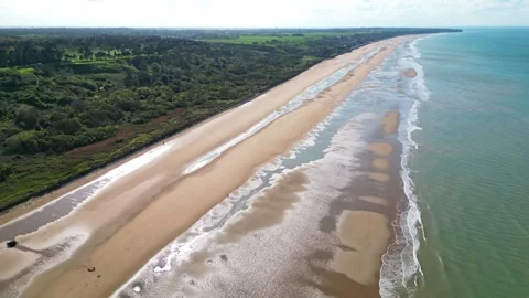 Aerial view of the Omaha Beach in Normandy Video stock 263223899