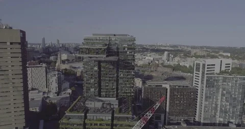 Aerial view of One Central Park Chippendale. Sydney Australia. Stock Footage 78476761