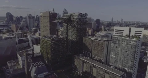 Aerial view of One Central Park Chippendale. Sydney Australia. Video stock 78476770