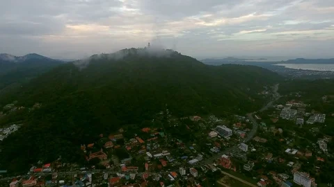 Aerial view of one of the districts of Phuket in cloudy day, Thailand Vídeos de archivo 73519006