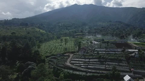 Aerial view of one nice house with mountain background Stock Footage 291701616
