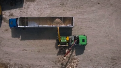 Aerial View Of One Sawmill Process - From Log To Wood Fibre Stock Footage 90419064