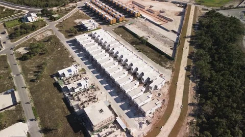 Aerial view of ongoing construction of Vista Cana district in Dominican Republic Stock-Footage 271369762