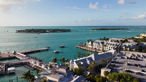 Aerial View of Opal Key Resort and Marina in Key West Harbor Video stock 333830668