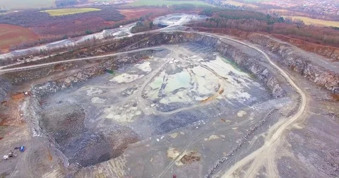 Aerial view of a open cast mine. Stock Footage 71763522