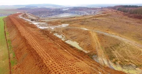Aerial view of a open cast mine. Video stock 71846094