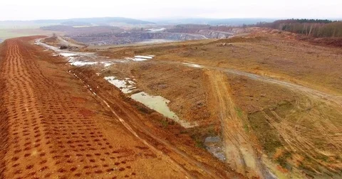 Aerial view of a open cast mine. Stock Footage 71847134