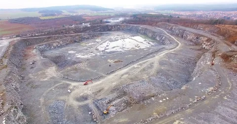Aerial view of a open cast mine. Vídeo Stock 71847393