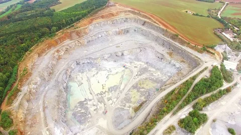 Aerial view of a open cast mine. Video stock 71949832