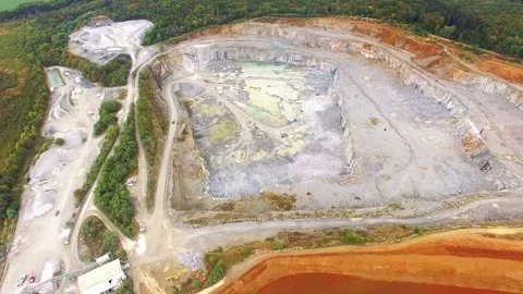 Aerial view of a open cast mine. Video stock 71951229